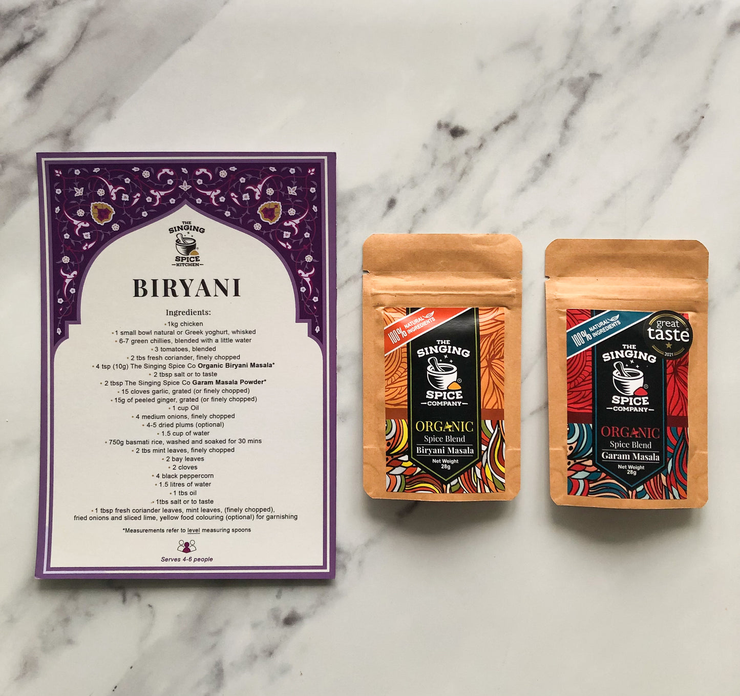 Authentic Biryani Masala Blend and Garam Masala Blend With Biryani Recipe Card