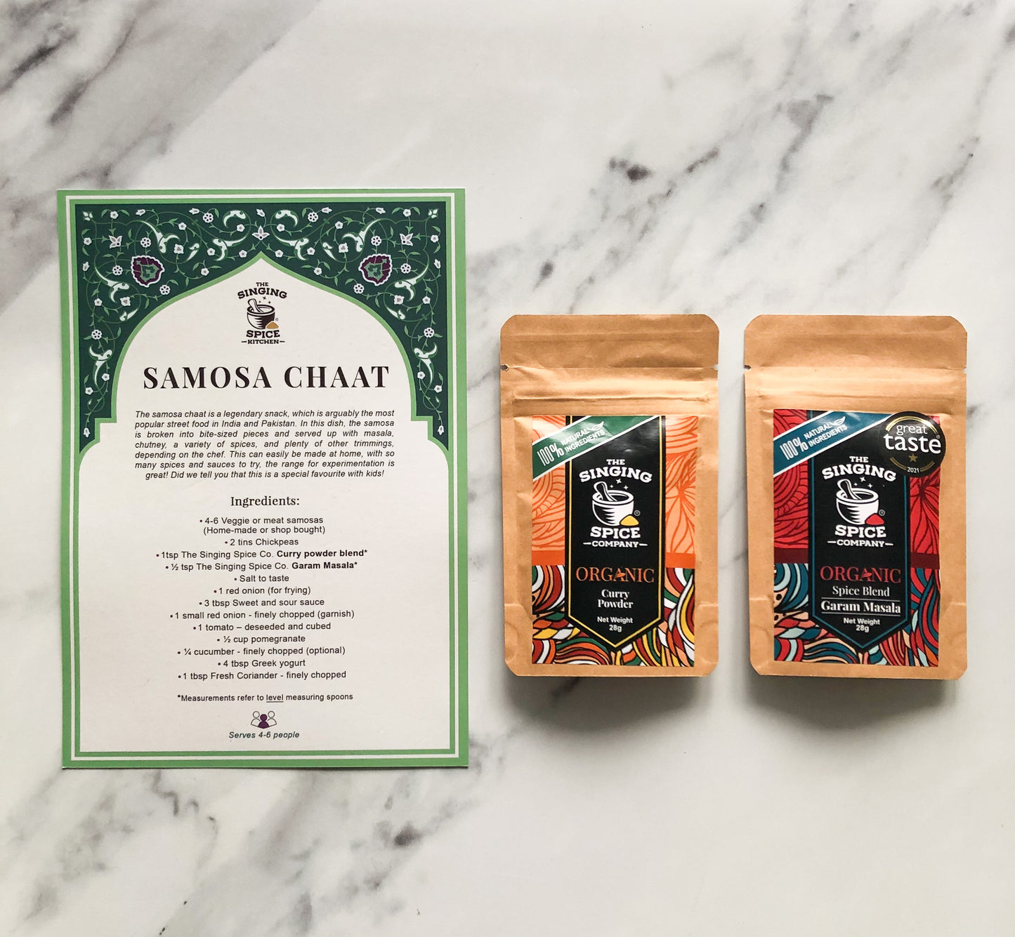 Curry Powder and Garam Masala Blend With Samosa Chaat Recipe Card